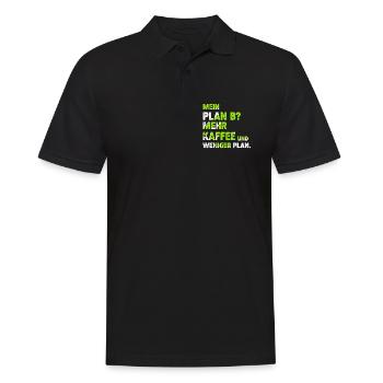 Mehr Kaffee statt Plan B - Männer Poloshirt - Schwarz - Vorne - Kai (181cm)