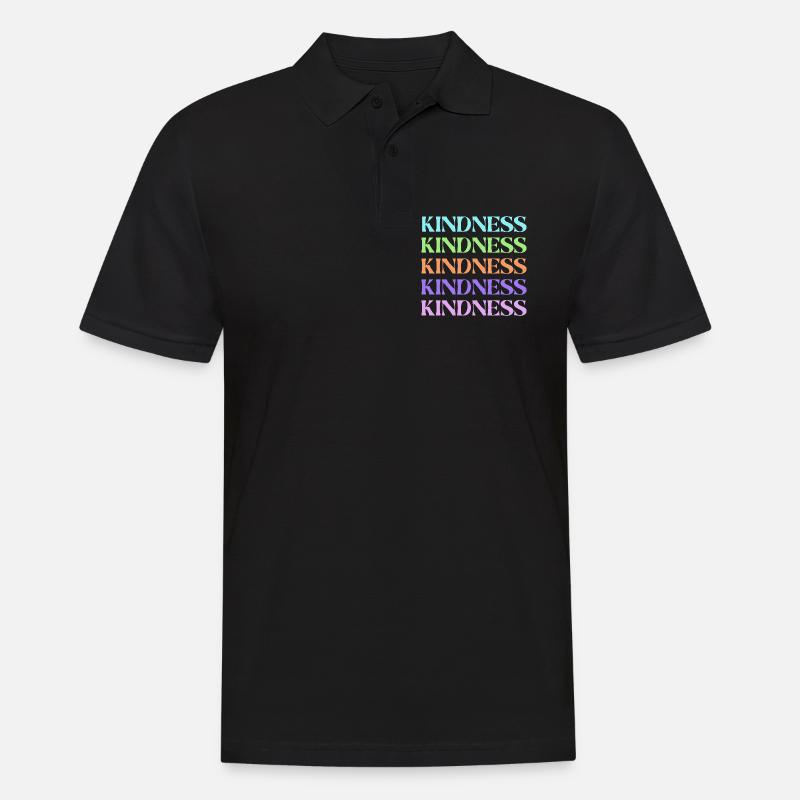 Freundlichkeit Regenbogen gestapelter Text - Männer Poloshirt - Schwarz