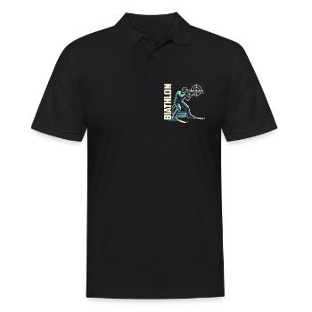 Biathlon Passion Liebhaber Geschenk - Männer Poloshirt - Schwarz - Vorne - Kai (181cm)