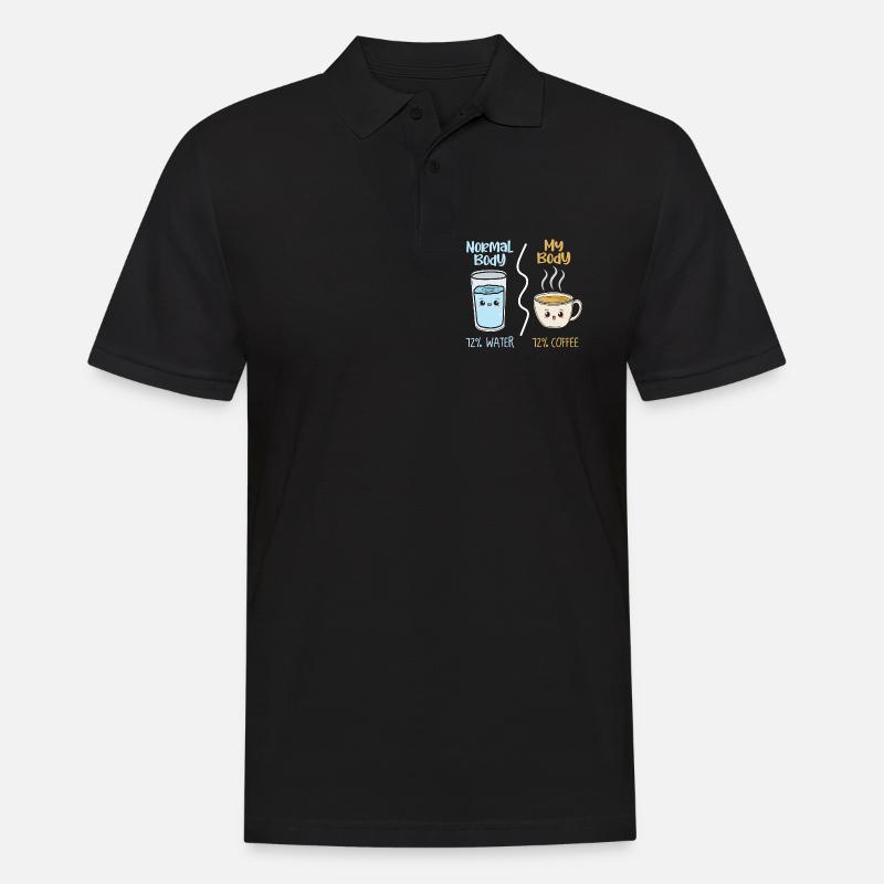 Kaffee vs Wasser 72% - Männer Poloshirt - Schwarz