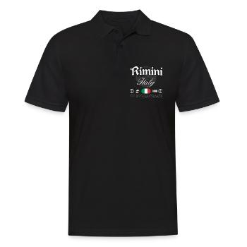 Souvenir de voyage streetwear à Rimini, Italie - Polo Homme - noir - Devant - Kai (181cm)