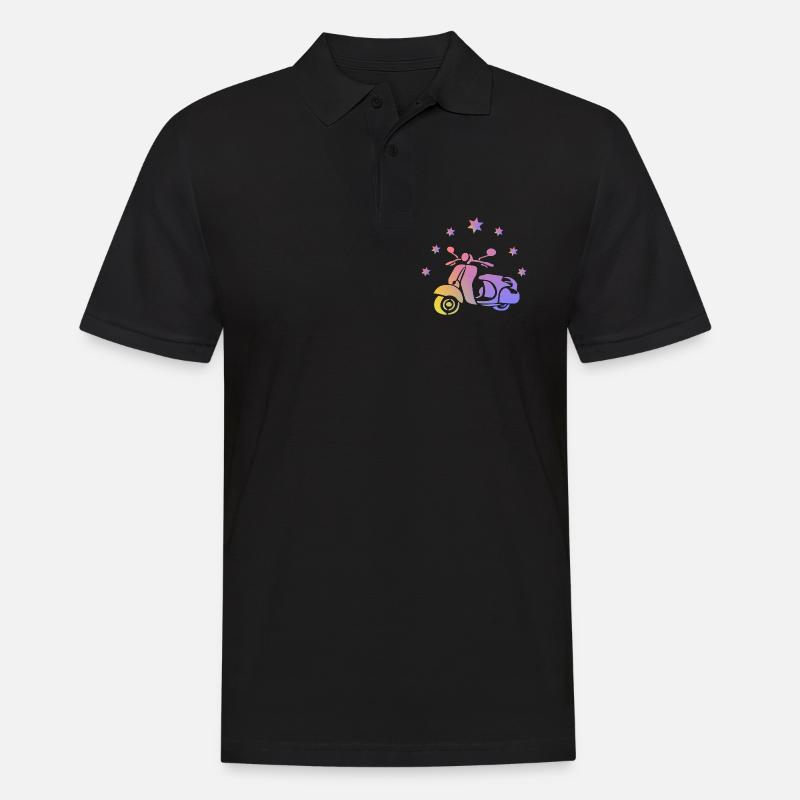 Retro Roller - Männer Poloshirt - Schwarz