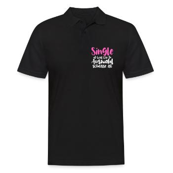 Single Weil Die Auswahl Scheisse Ist - Männer Poloshirt - Schwarz - Vorne - Kai (181cm)