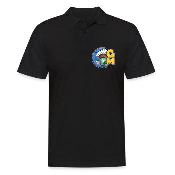 Web3 whale with a coffee that says Good Morning - Men's Polo Shirt - black - Front - Kai (181cm)