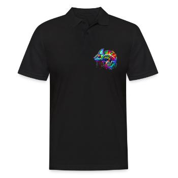 Chamäleon - Männer Poloshirt - Schwarz - Vorne - Kai (181cm)