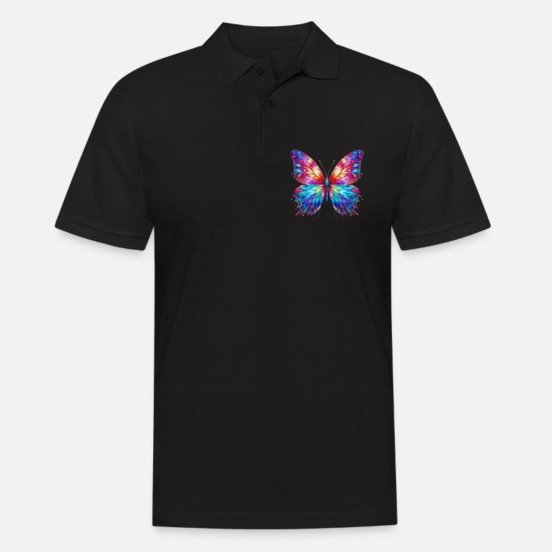 Schmetterling - Männer Poloshirt - Schwarz