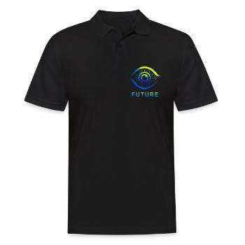Futuristischer Kreis Technologie Design - Männer Poloshirt - Schwarz - Vorne - Kai (181cm)