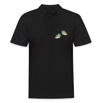 Niedliche Weltraum-Turtles - Männer Poloshirt - Schwarz - Vorne - Kai (181cm)