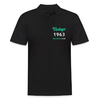 Vintage 1963 – Billiards Club Retro Birth Year - Men's Polo Shirt - black - Front - Kai (181cm)