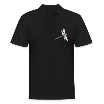 Teal Dragonfly Illustration - Men's Polo Shirt - black - Front - Kai (181cm)
