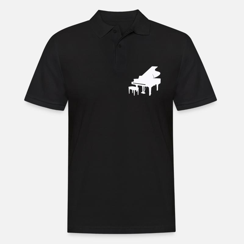 Piano Silhouette Monochrom - Männer Poloshirt - Schwarz
