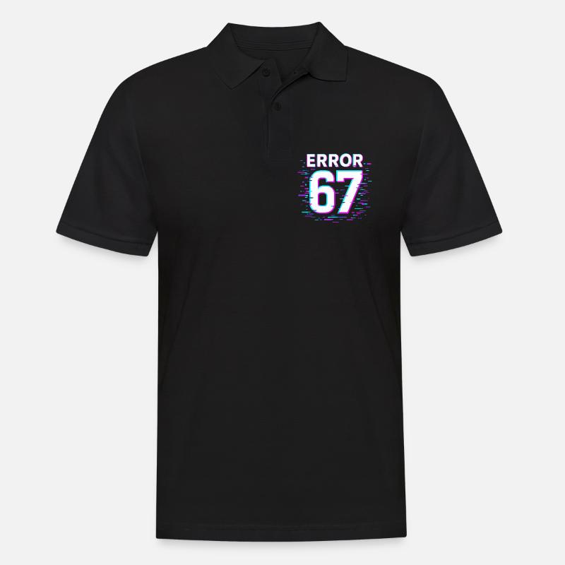 Idea regalo per il meme cibernetico Error 67 Six Seven Glitch - Polo da uomo - nero