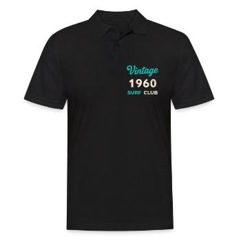 Vintage 1960 Surf Club Retro Geburtsjahr Geschenk - Männer Poloshirt - Schwarz - Vorne - Kai (181cm)
