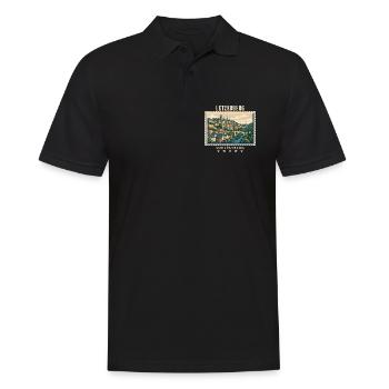 Luxemburg Luxemburg-Stadt Vintage Reisemarke - Männer Poloshirt - Schwarz - Vorne - Kai (181cm)