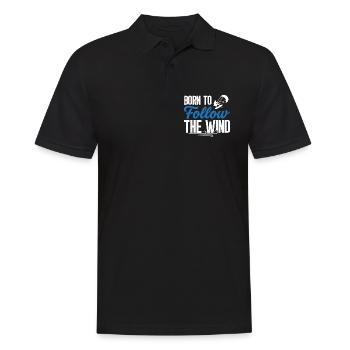Follow – Kitesurfing T-Shirt - Männer Poloshirt - Schwarz - Vorne - Kai (181cm)
