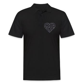 herz - Männer Poloshirt - Schwarz - Vorne - Kai (181cm)