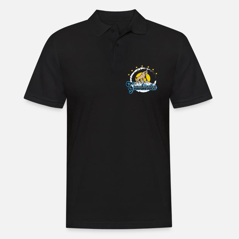 Graubünden Steinbock Summit - Männer Poloshirt - Schwarz