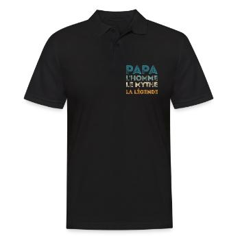 Papa Homme Mythe Légende - Polo Homme - noir - Devant - Kai (181cm)
