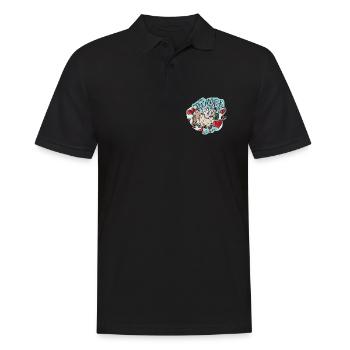 Verrückter Hühnerhaufen - Männer Poloshirt - Schwarz - Vorne - Kai (181cm)