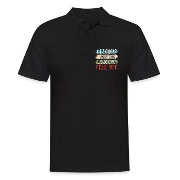 I Flexed and The Sleeves Fell Off - Männer Poloshirt - Schwarz - Vorne - Kai (181cm)