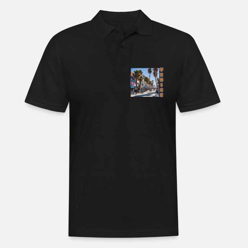VENICE BEACH - Männer Poloshirt - Schwarz