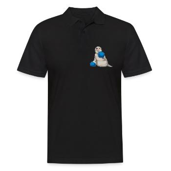 Seehund Boxer Boxhandschuhe Boxen - Männer Poloshirt - Schwarz - Vorne - Kai (181cm)