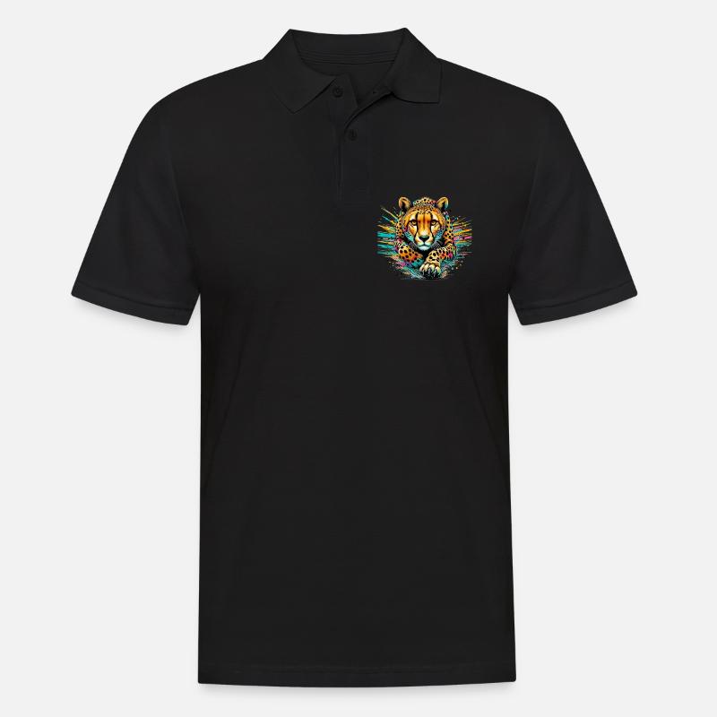 Gepard - Männer Poloshirt - Schwarz