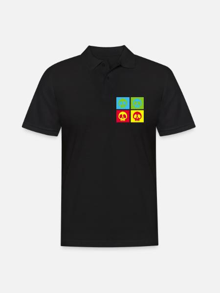 Pop art manga skull - Men's Polo Shirt - black