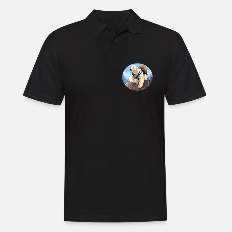 Eisbären Wandern / Bergsteiger Eisbär - Männer Poloshirt - Schwarz