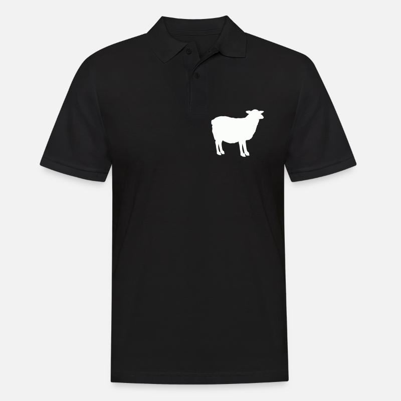 Schaf Silhouette - Männer Poloshirt - Schwarz