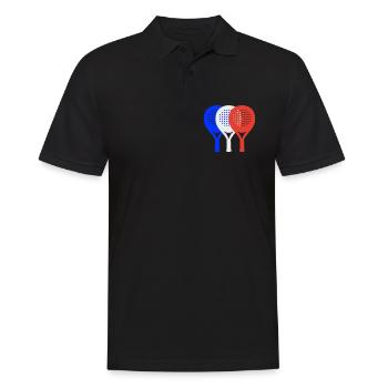 Padel-Frankreich2 - Männer Poloshirt - Schwarz - Vorne - Kai (181cm)