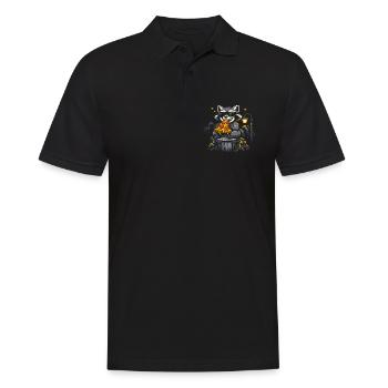 Pizza au raton laveur mignon, animaux sauvages drôles - Polo Homme - noir - Devant - Kai (181cm)