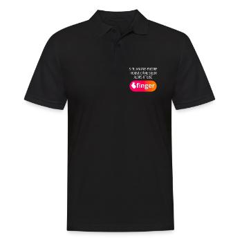 Fingeranwendung - Männer Poloshirt - Schwarz - Vorne - Kai (181cm)