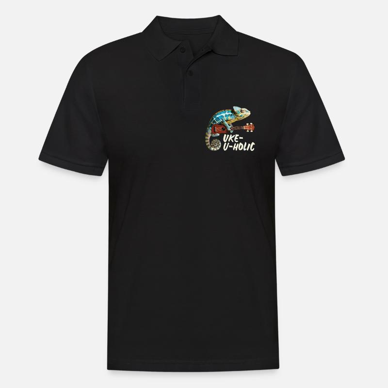 Chamäleon Uke-u-holic - Männer Poloshirt - Schwarz