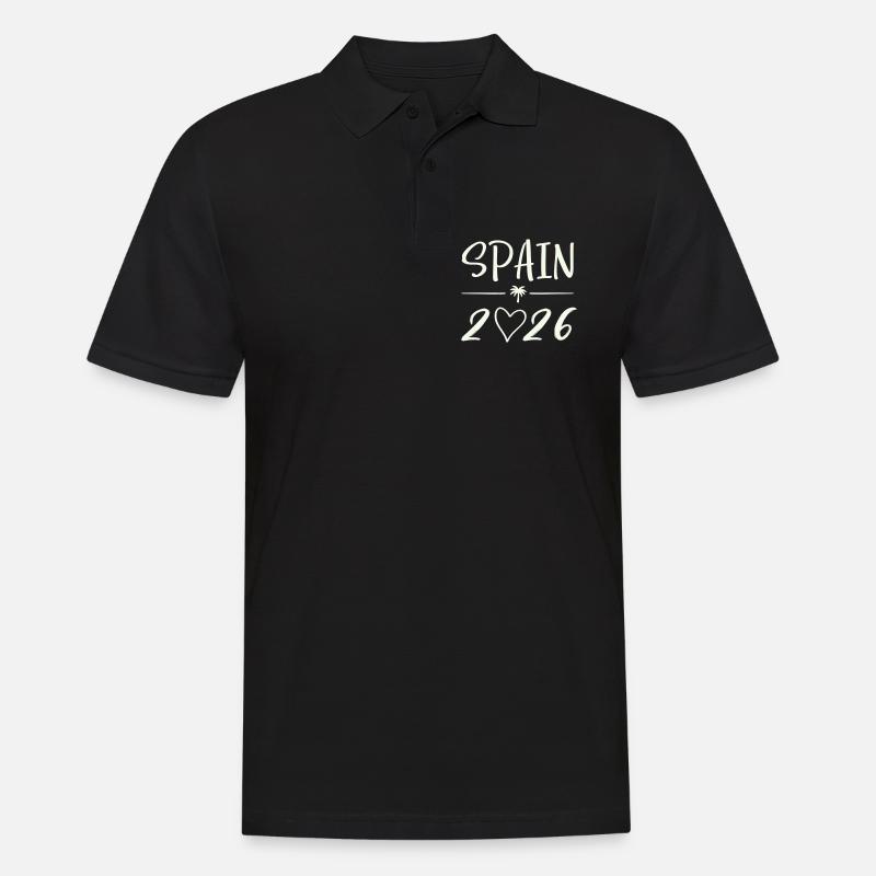 Spanien 2026 Palmen - Männer Poloshirt - Schwarz
