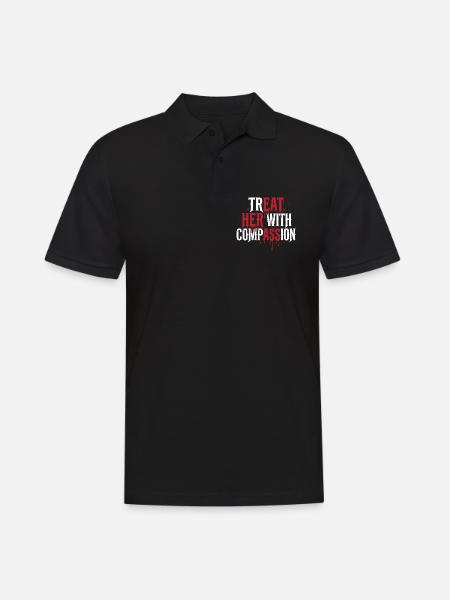 Treat Her With Compassion - Men's Polo Shirt - black