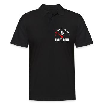 Jeg har brug for øl - Herre poloshirt - sort - Foran - Kai (181cm)