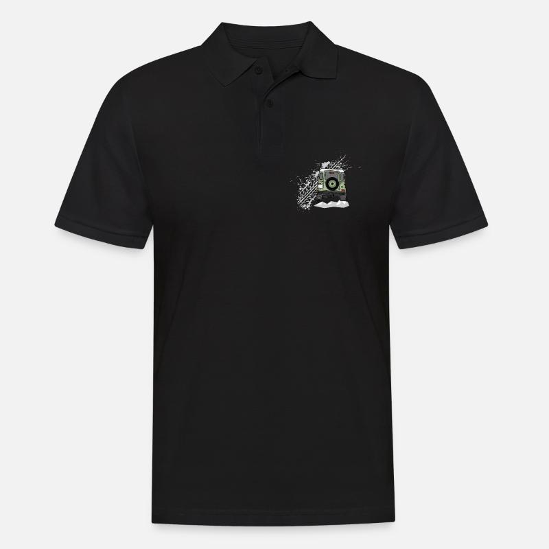 Defender Splash hinten - Männer Poloshirt - Schwarz
