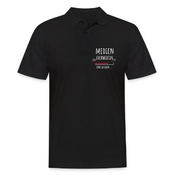 Medienfachwirtin Abschluss Weiterbildung Geschenk - Männer Poloshirt - Schwarz - Vorne - Kai (181cm)