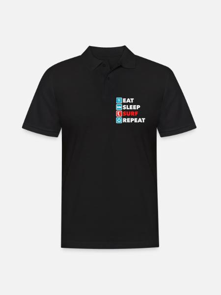 Eat Sleep Surf Repeat - Men's Polo Shirt - black