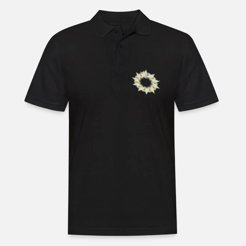Muster Sternenkreis effect - Männer Poloshirt - Schwarz