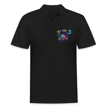 Koala Koalabär 3 Geburtstag Kopfhörer Musik - Männer Poloshirt - Schwarz - Vorne - Kai (181cm)