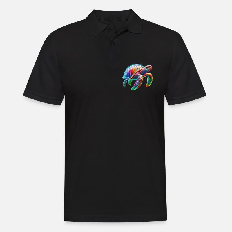 Schildkröte - Männer Poloshirt - Schwarz