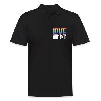 Mois de la fierté LGBTQ - Love Out Loud - Polo Homme - noir - Devant - Kai (181cm)