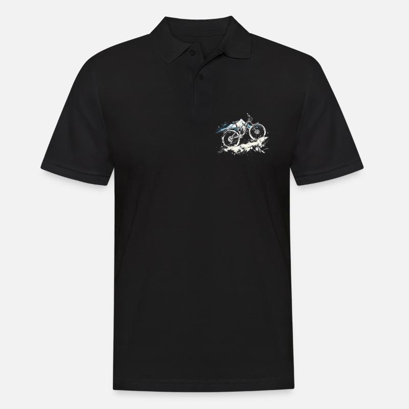 Mountainbiking Illustration - Männer Poloshirt - Schwarz