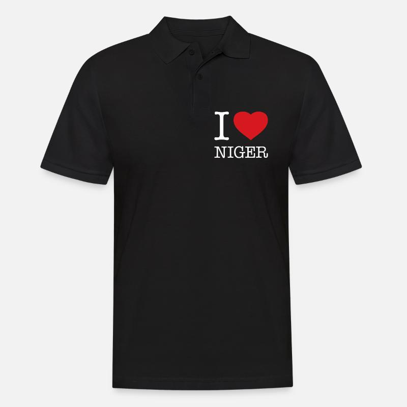I LOVE NIGER - Männer Poloshirt - Schwarz