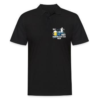 Ski und Bier darum bin ich hier - Männer Poloshirt - Schwarz - Vorne - Kai (181cm)