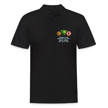 Chemise à muffins drôle Cookie Donut pour les amateurs de sucreries - Polo Homme - noir - Devant - Kai (181cm)