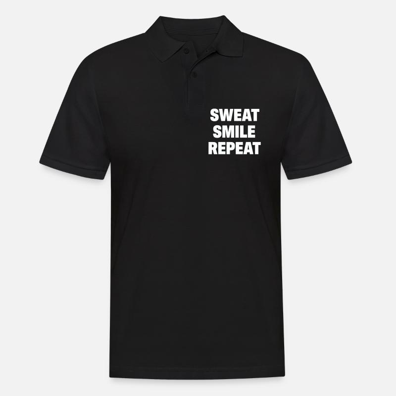 Sweat Smile Repeat - Männer Poloshirt - Schwarz