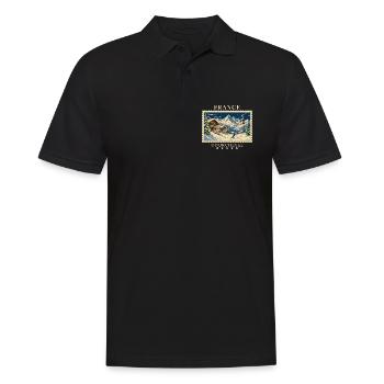 Frankreich Courchevel Vintage Reisemarke - Männer Poloshirt - Schwarz - Vorne - Kai (181cm)